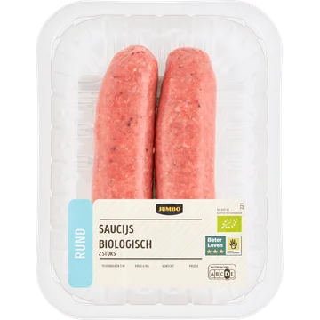 Jumbo Rundersaucijs Biologisch 2 Stuks