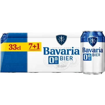 Bavaria - 0.0% Alcoholvrij - Blik Voordeelpack - 7+1 - 8 x 330ML
