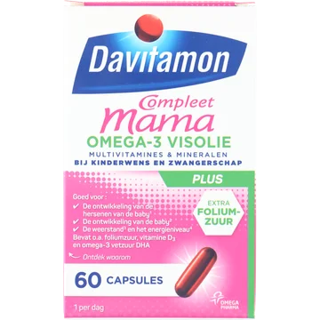 Davitamon Compleet mama plus omega-3 visolie capsules, 60 stuks