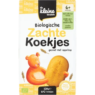 De Kleine Keuken Biologische Zachte Koekjes Gezoet met Appelsap 6+ Maanden 6 x 2 Stuks 120 g