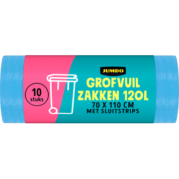Jumbo Grofvuilzakken 120 L met Sluitstrips 10 Stuks