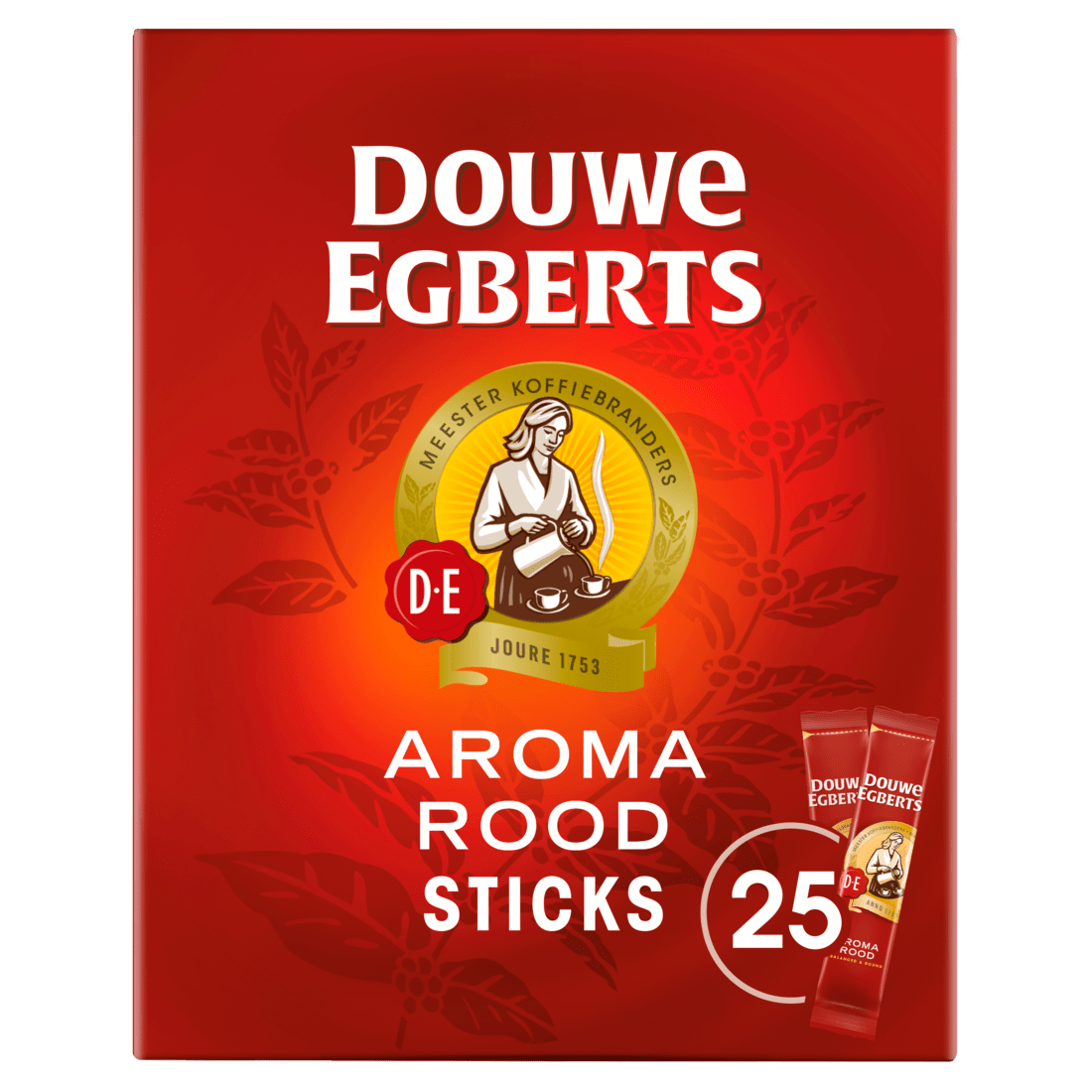 Douwe Egberts Aroma Rood Sticks Oploskoffie 25 stuks