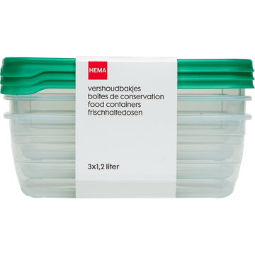 HEMA Vershoudbakjes 1,2L 3 Stuks