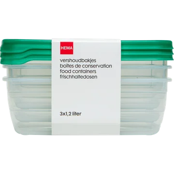 HEMA Vershoudbakjes 1,2L 3 Stuks