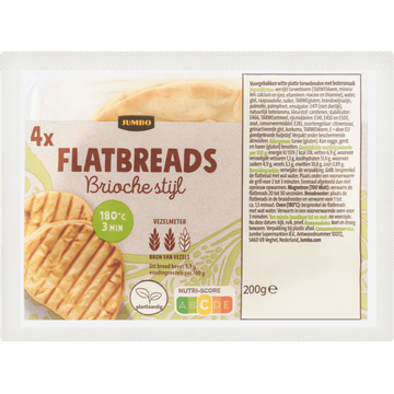 Jumbo Flatbreads Brioche Stijl 4 Stuks