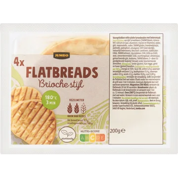 Jumbo Flatbreads Brioche Stijl 4 Stuks