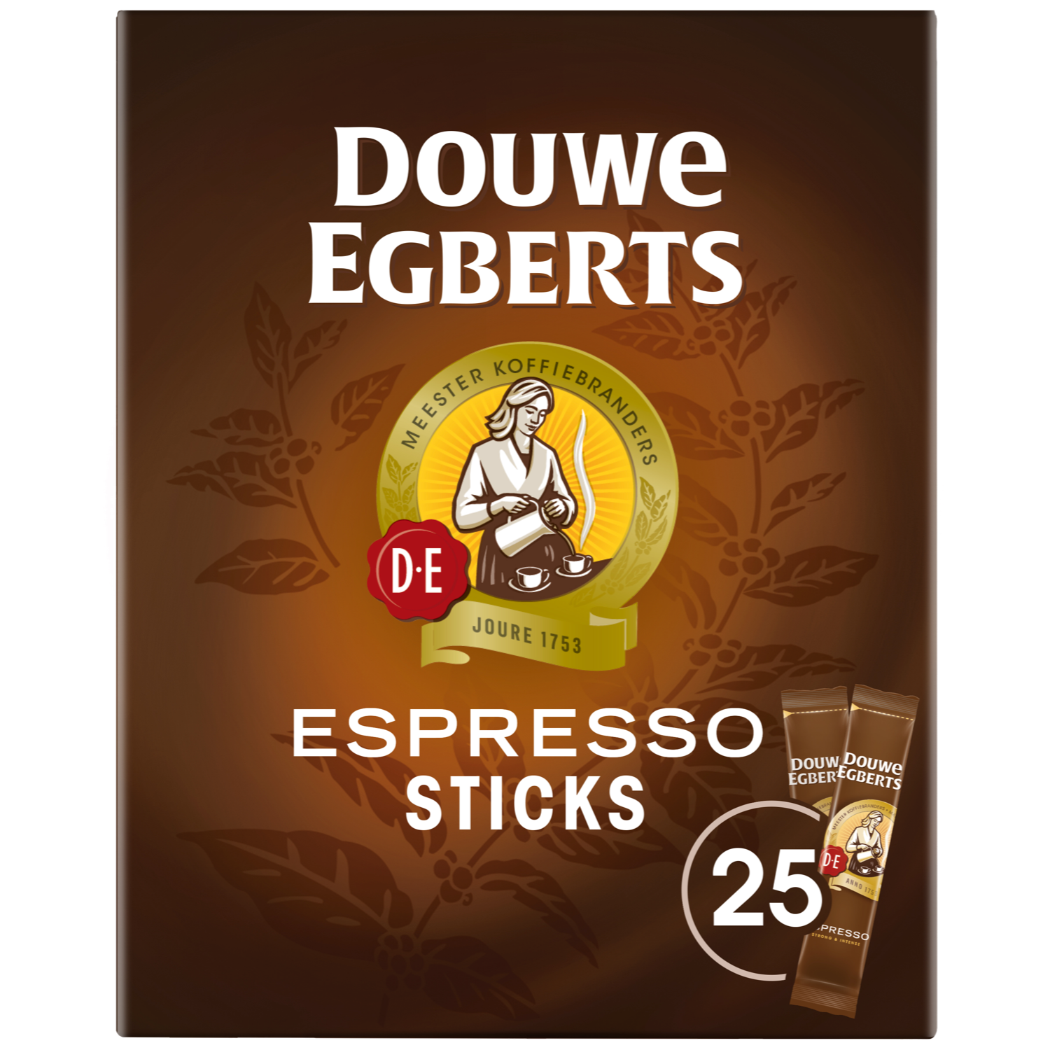 Douwe Egberts Espresso Sticks Oploskoffie 25 Stuks