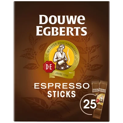 Douwe Egberts Espresso Sticks Oploskoffie 25 Stuks