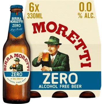 Birra Moretti Zero 0.0 Bier Fles 6 x 300ml