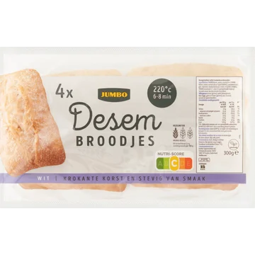 Jumbo - Desem Broodjes Wit - 4 Stuks