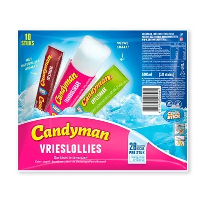 Candyman Vrieslollies 10 Stuks 500 ml