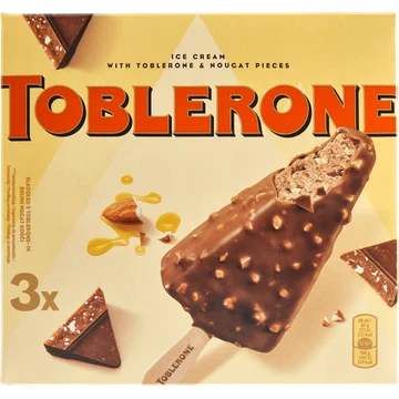 Toblerone Ice Cream with Toblerone & Nougat Pieces 3 Stuks 195 g
