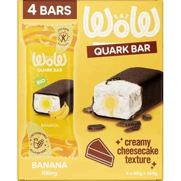 Eatwow Biologische Lactosevrije Kwarkreep Vanillesmaak met Banaan Vulling 4 Stuks