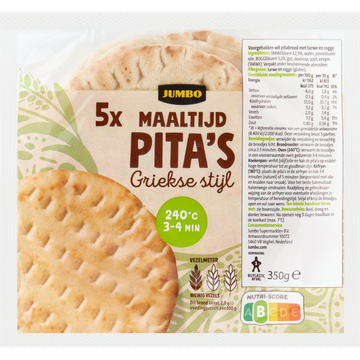 Jumbo - Maaltijd Pita's Griekse Stijl- 5 Stuks