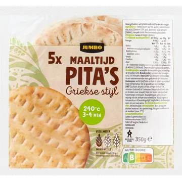 Jumbo - Maaltijd Pita's Griekse Stijl- 5 Stuks