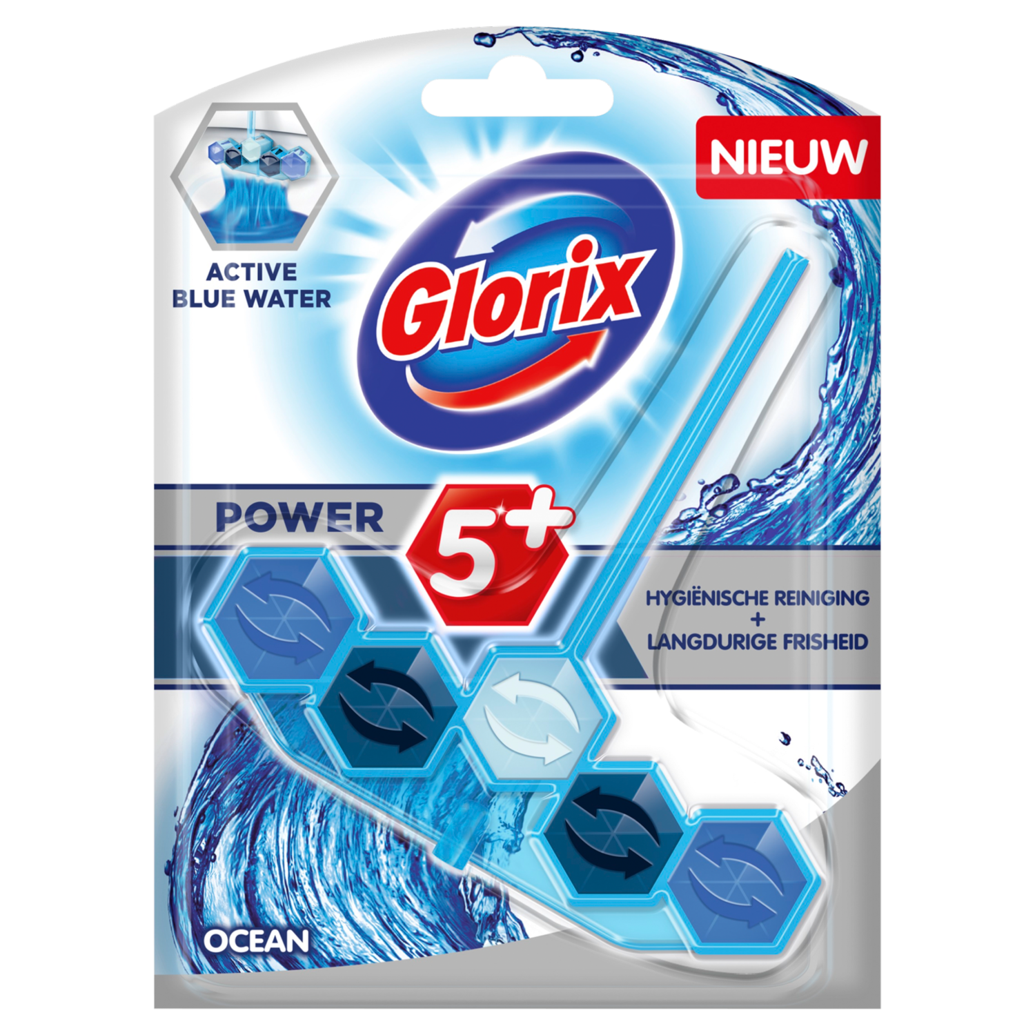 Glorix Actief Blauw Water Toiletblok Bleek 1 stuk