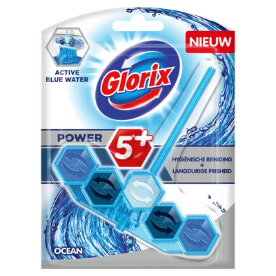 Glorix Actief Blauw Water Toiletblok Bleek 1 stuk