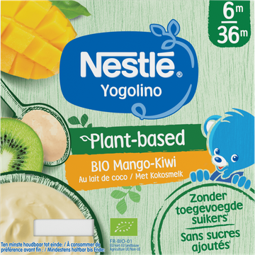 Nestlé Yogolino Bio Mango-Kiwi met Kokosmelk 6m-36m 4 x 90 g