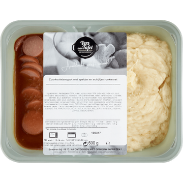 Vers Aan Tafel Zuurkoolstamppot met Spekjes en Schijfjes Rookworst 600 g