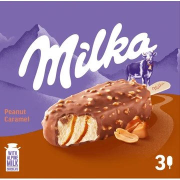 Milka Ijs Peanut Caramel Sticks 90 ml 3 stuks
