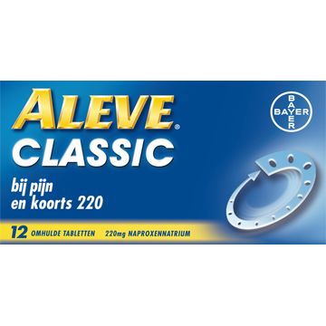 Aleve Classic bij o.a. hoofdpijn, griep, verkoudheid en kiespijn, 12 tabletten