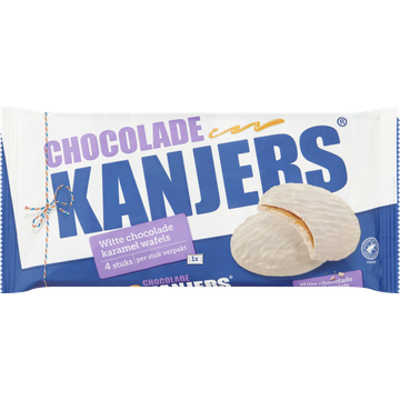 Kanjers Witte Chocolade Karamel Wafels 4 Stuks