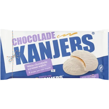 Kanjers Witte Chocolade Karamel Wafels 4 Stuks