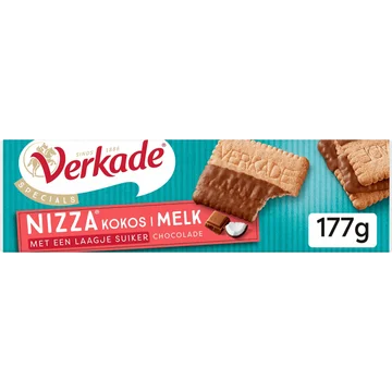 Verkade Nizza Kokos koek melkchocolade 177 g
