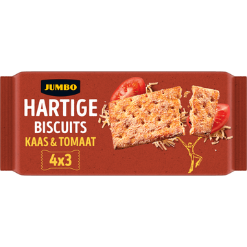 Jumbo Hartige Biscuits Kaas & Tomaat 4 x 3 Stuks