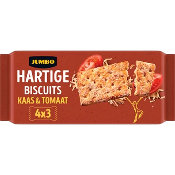 Jumbo Hartige Biscuits Kaas & Tomaat 4 x 3 Stuks