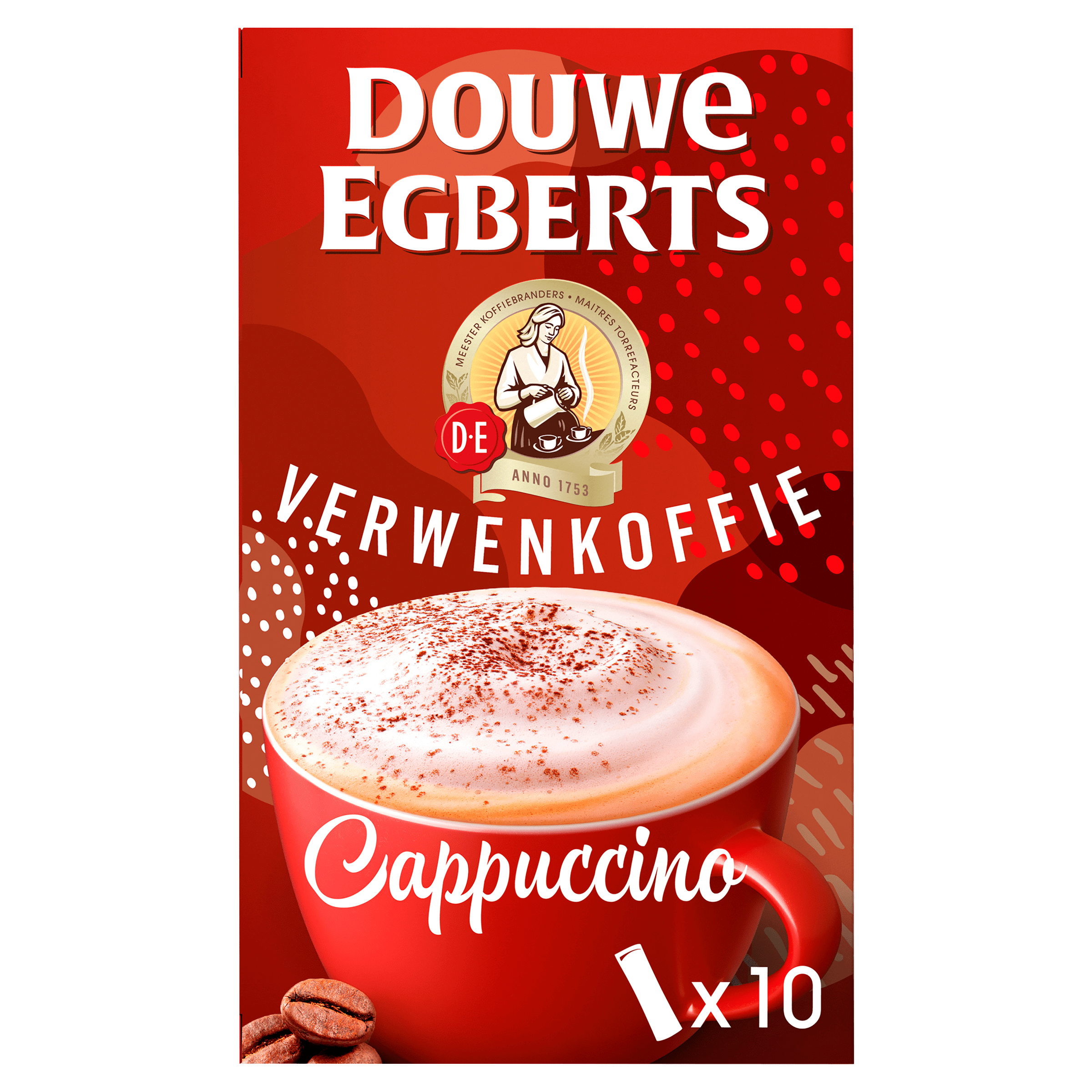 Douwe Egberts Verwenkoffie Cappuccino oploskoffie 10 stuks