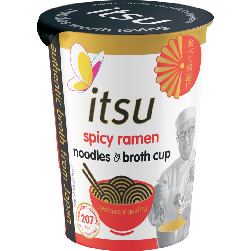 Itsu Spicy ramen noodles & broth cup
