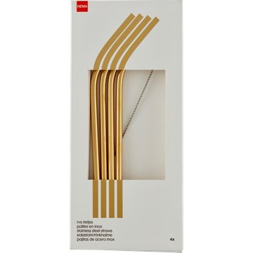 HEMA RVS Rietjes 4 Stuks