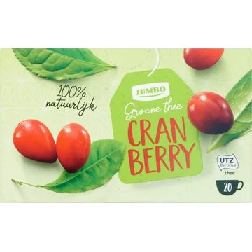 Jumbo Groene Thee Cranberry 20 Stuks