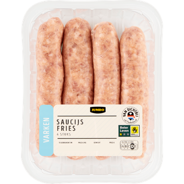 Jumbo Saucijs Fries Varken 4 Stuks