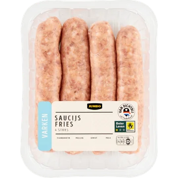 Jumbo Saucijs Fries Varken 4 Stuks