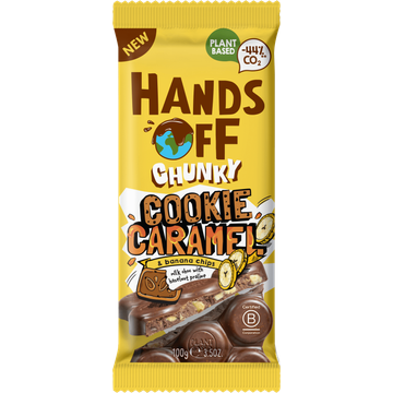 Hands Off Chunky Cookie Caramel & Banana Chips 100 g 