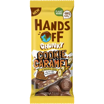 Hands Off Chunky Cookie Caramel & Banana Chips 100 g 