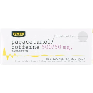 Jumbo Paracetamol/Coffeïne Tabletten 20 Stuks 500/50mg