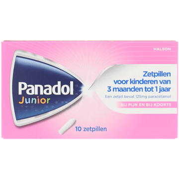 Panadol Junior zetpillen 125 mg, 10 stuks