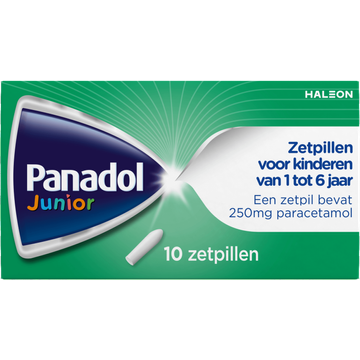 Panadol Junior zetpillen 250 mg, 10 stuks