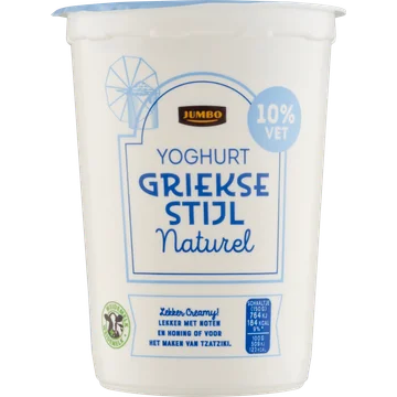 Jumbo Yoghurt Griekse Stijl Naturel 10% Vet 500 g