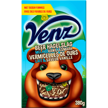 Venz Rimboe Beer Hagelslag Melk & Vanillesmaak 380 g