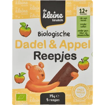 De Kleine Keuken Biologische Dadel & Appel Reepjes 12+ Maanden 5 Stuks 75 g