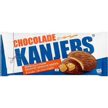 Kanjers Melkchocolade Karamel Zeezout Wafels 4 Stuks 180 g