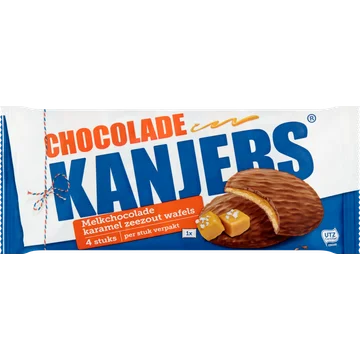 Kanjers Melkchocolade Karamel Zeezout Wafels 4 Stuks 180 g
