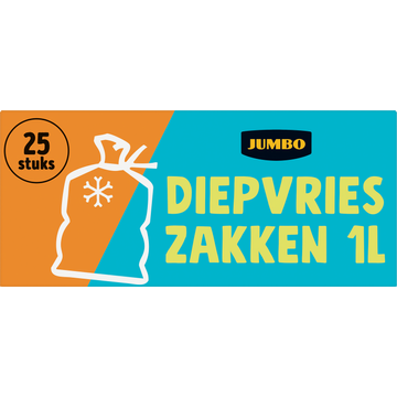 Jumbo Diepvrieszakken met Sluitstrips en Schrijfvakken 1 L 25 Stuks