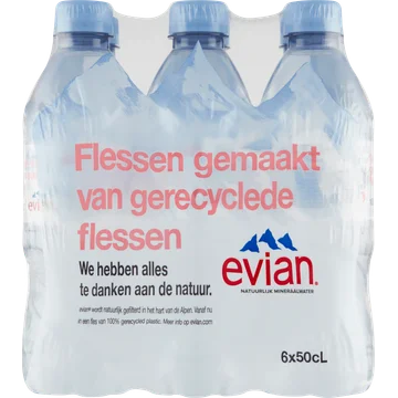 Evian Natuurlijk Mineraalwater - Fles 6 x 500ML