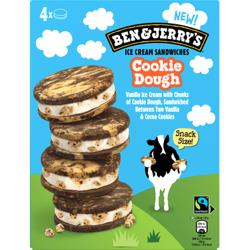 Ben & Jerry's Ijs Cookie Dough Sandwich 4x68 ml