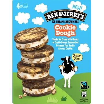 Ben & Jerry's Ijs Cookie Dough Sandwich 4x68 ml